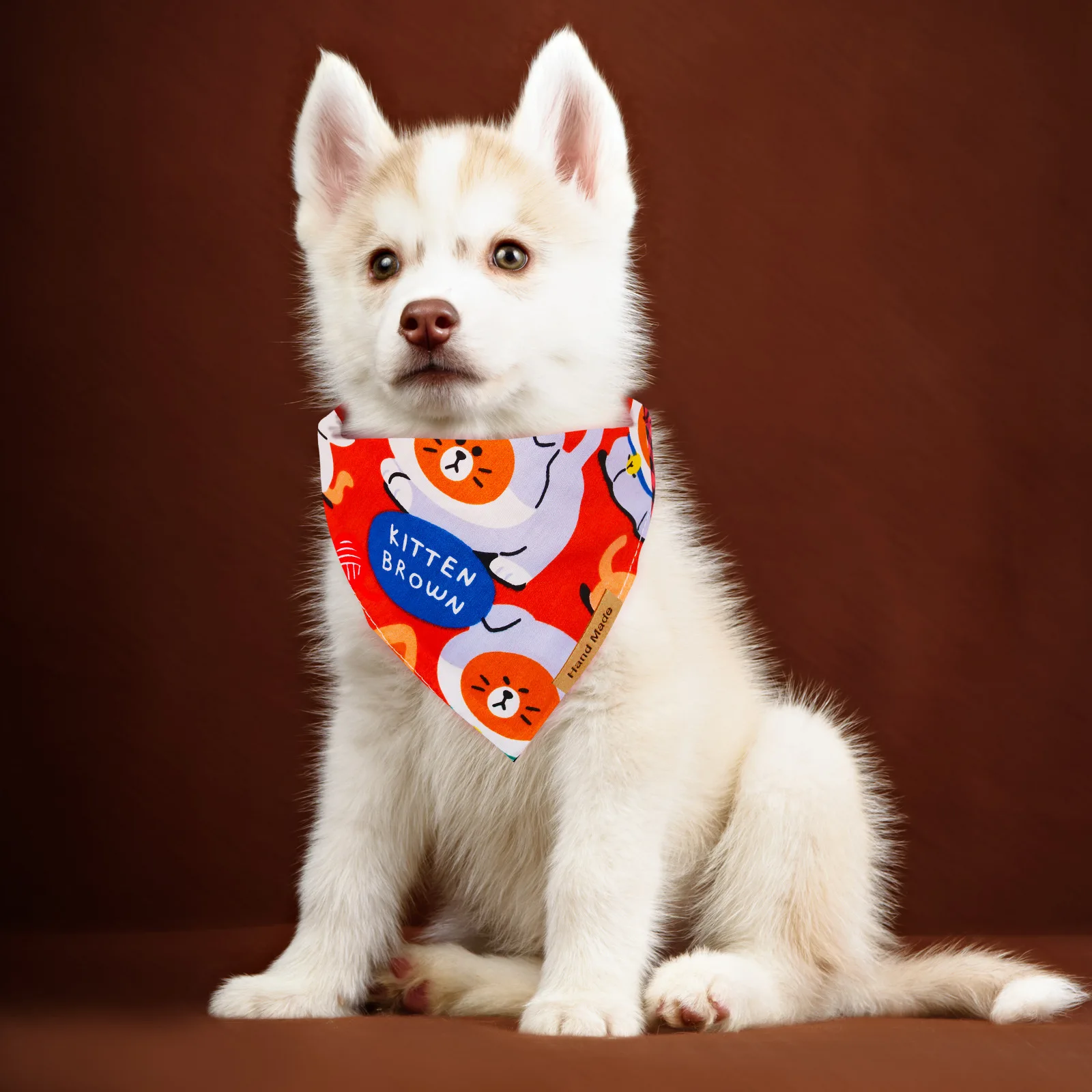 Pet Dog Cat Neckerchief Bandana Collar Adjustable Buckle Neck Scarf Dog Accessories Dog Bandana with Logo