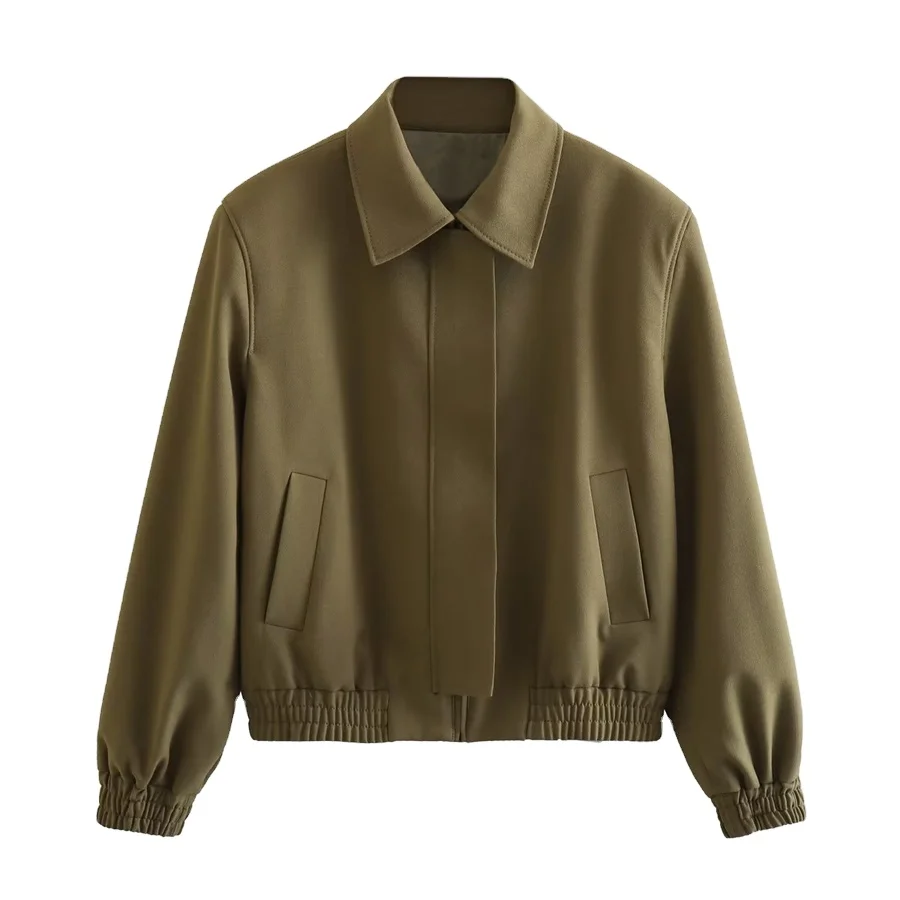 Ladies Vintage Spring Autumn Short Loose Coat Women Jacket Lapel Collar Long Sleeve Outerwear Chic Tops Jacket Women Coat Female