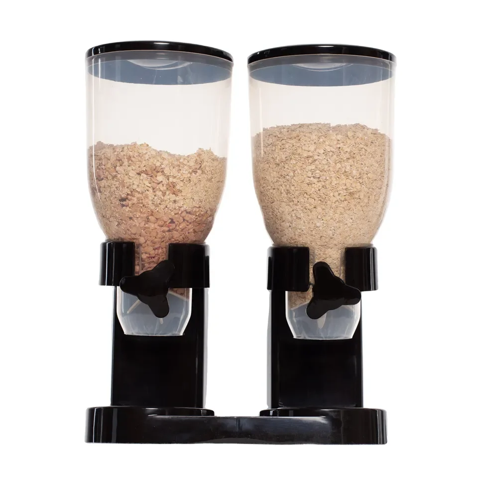 Dontalen Food-Grade PP Plastic Dry Food Bulk Kitchen Cereal Dispenser Wall Mounted Single Tank Dispenser