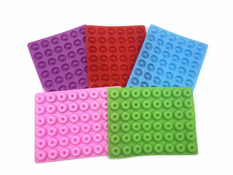 48-Cavity Mini-Doughnut Silicone Candy  Mold Donut Baking Tray