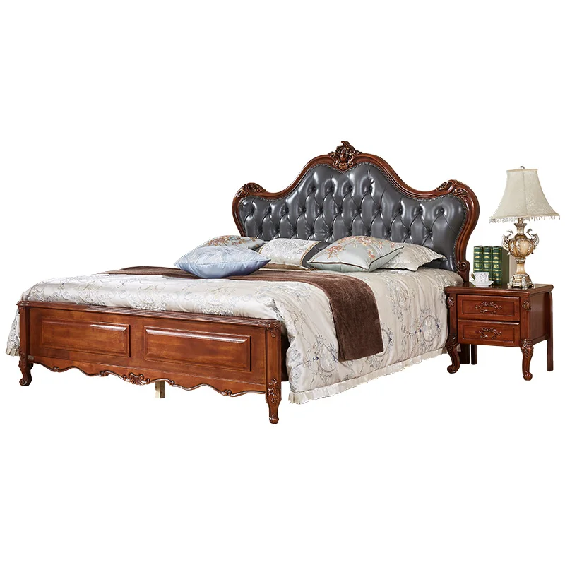 Американская мебель в стиле кантри, кровать из массива дерева, домашняя кровать в европейском стиле, кровать 1,8 метра, Главная спальня, ретро двуспальная кровать B195