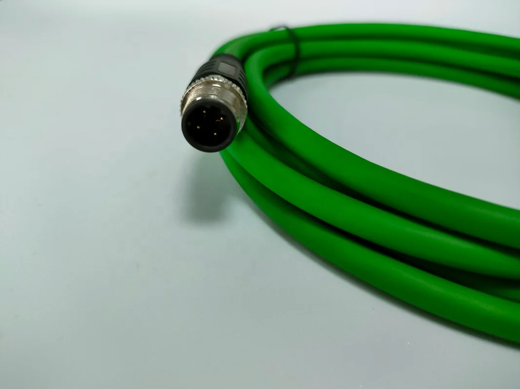 M12 4-контактный D-код экранированный кабель Profinet Ethernet-коннектор Cat5e PVC PUR