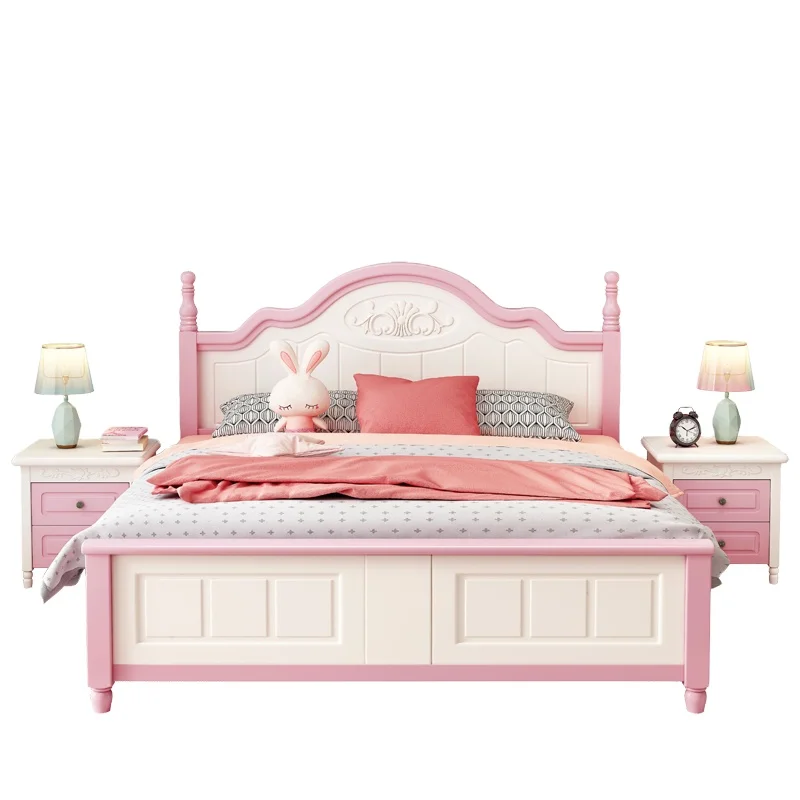 Твердая древесина 1,5 метра современный простой 1,8 метра Европейский одиночный 1,2 принцесса 1,35 детская кровать