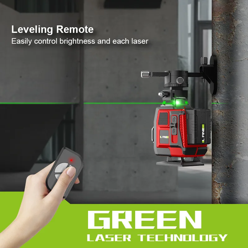 Industrial & DIY Grade High-Precision 12 & 16 Lines Green Light Laser Level 4D3D Laser Level with Factory Outlet