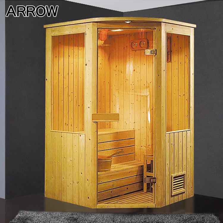 Indoor wooden sauna box, traditional style dry steam sauna rooms