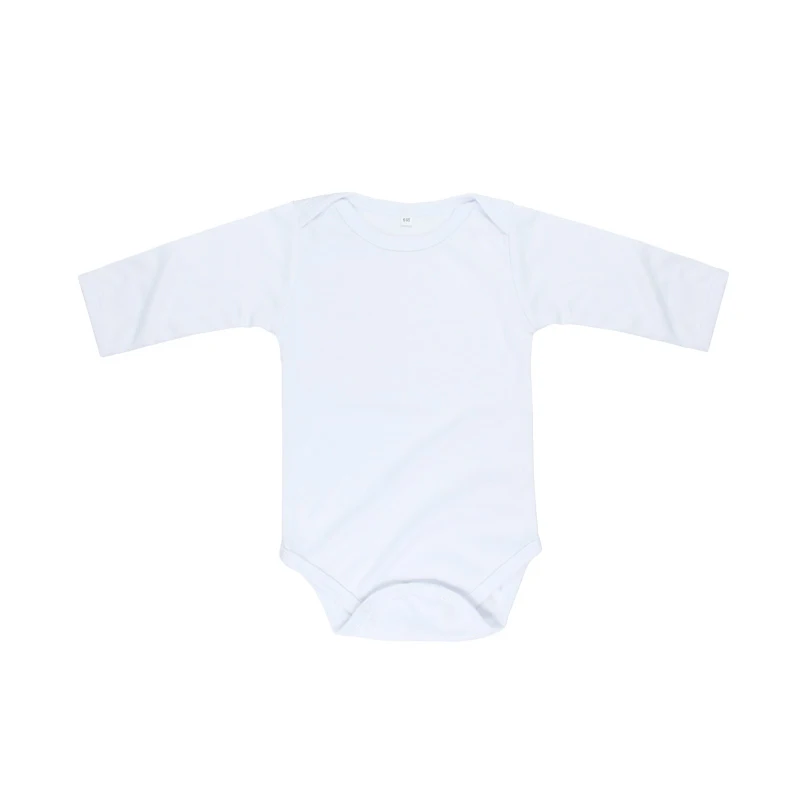 Custom Sublimation Polyester Long Sleeve Cotton Feel Baby Onesie
