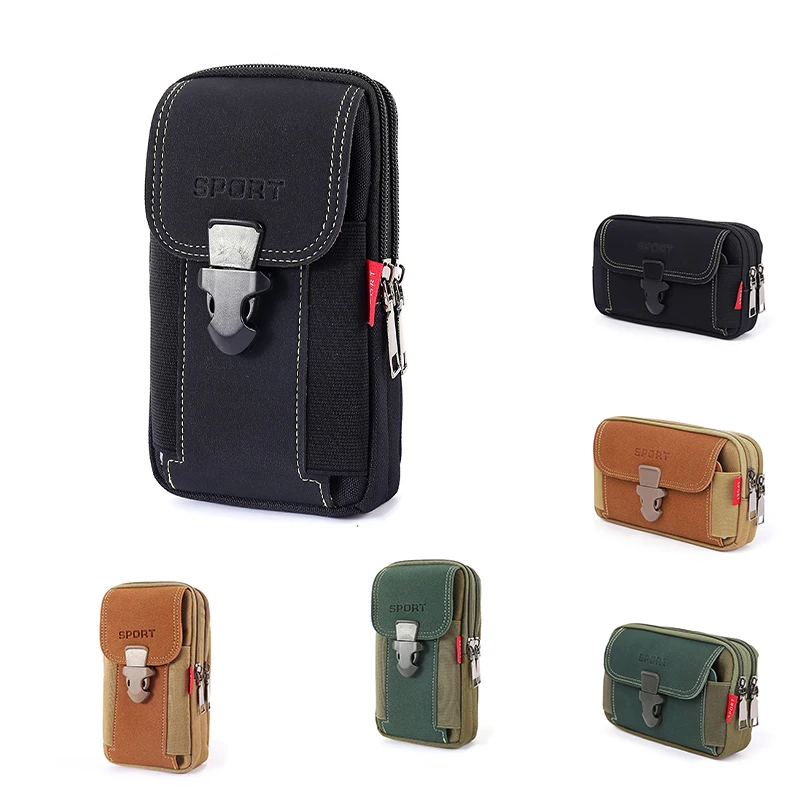 wholesale Mens Mini Camping Bag Travel Sports Belt Bum Pouch small Fanny Pack phone money purse vertical waist bag for men