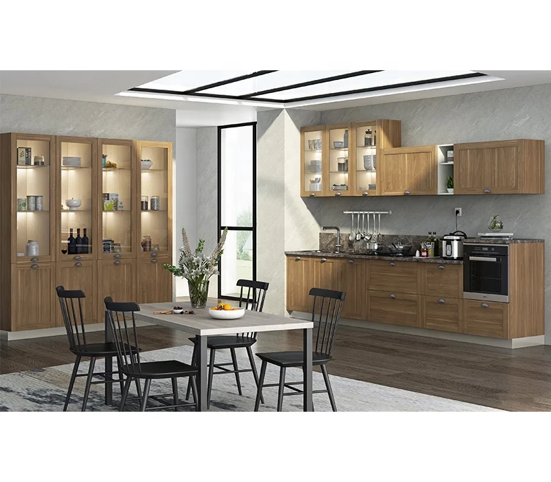 2021 New Model High End Customized Modern Wooden Melamine Kitchen Cabinet Designs