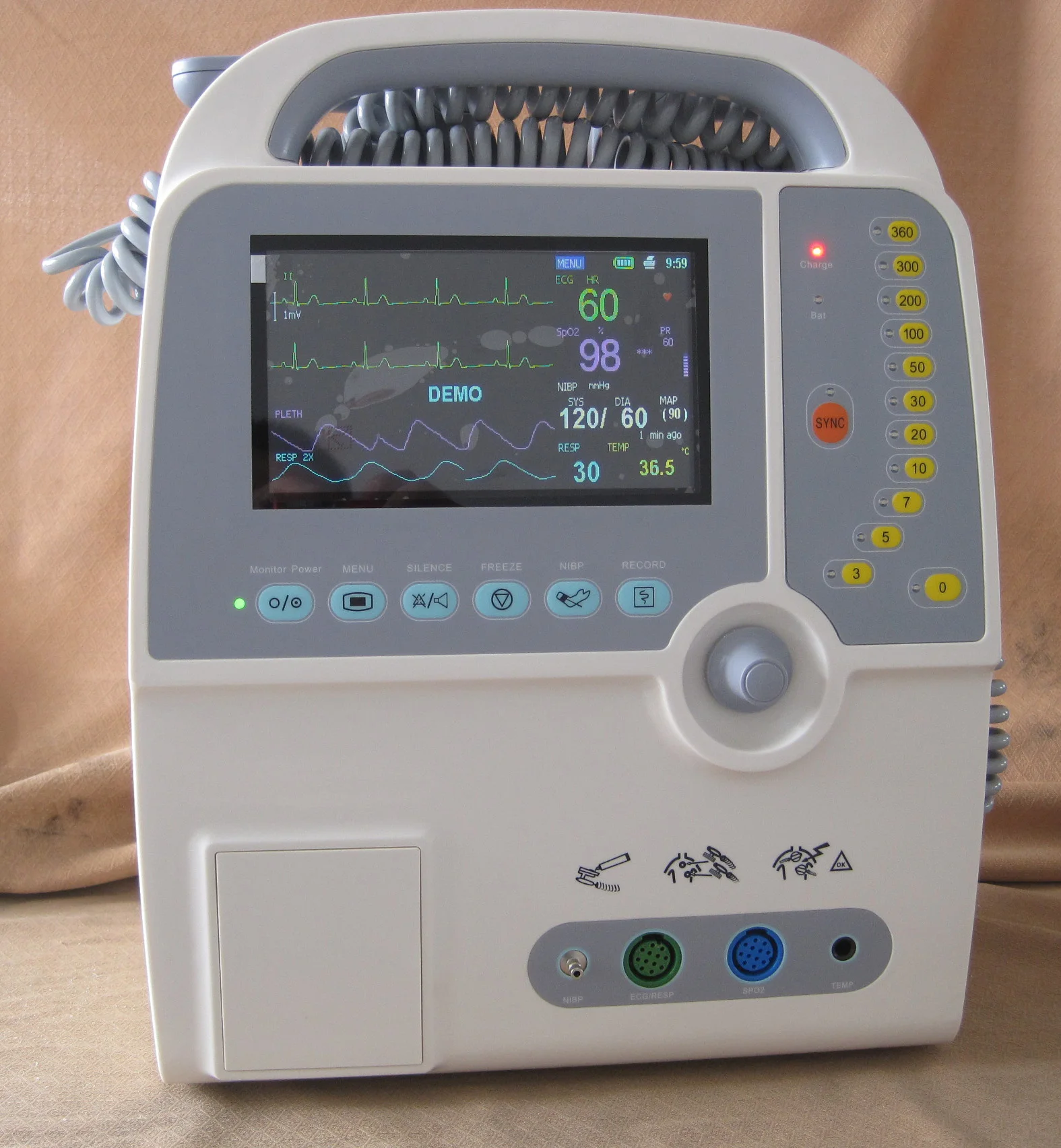 MY-C029A портативный Бифазный Дефибриллятор монитор AED Автоматический Внешний Дефибриллятор