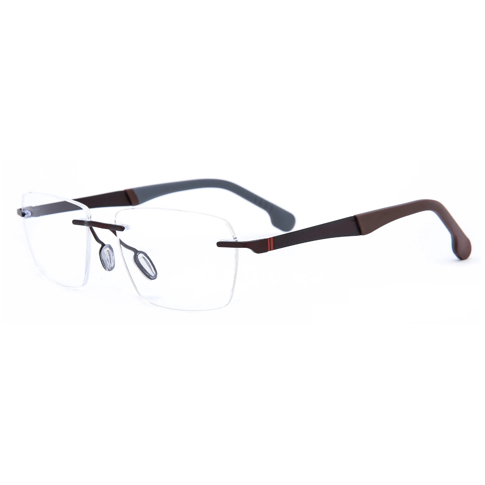 Chasma Metal rimless frameless spectacles Square Optical Glasses Frame Eyewear