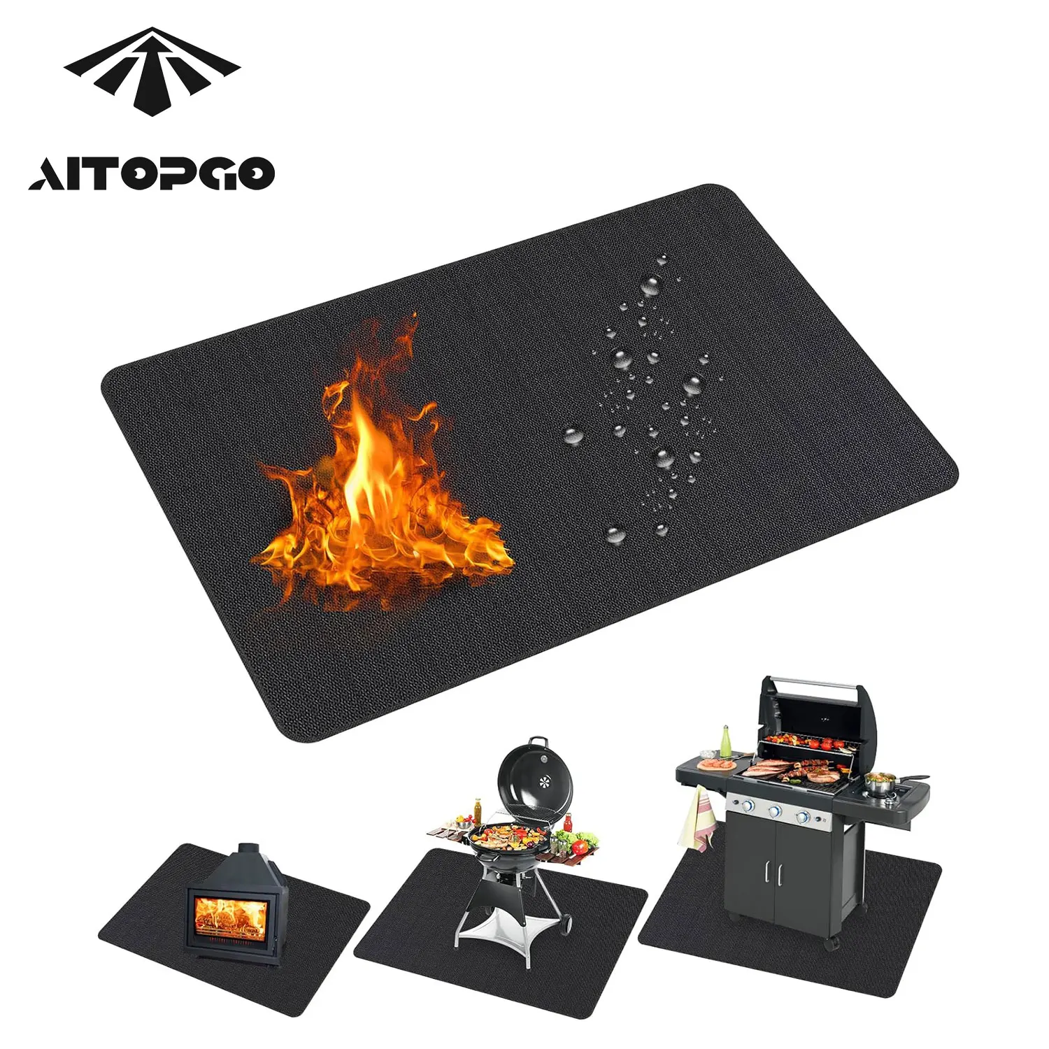 Factory Supply Easy to Clean Water Resistant and Oil Proof Fireproof BBQ Grill Mat