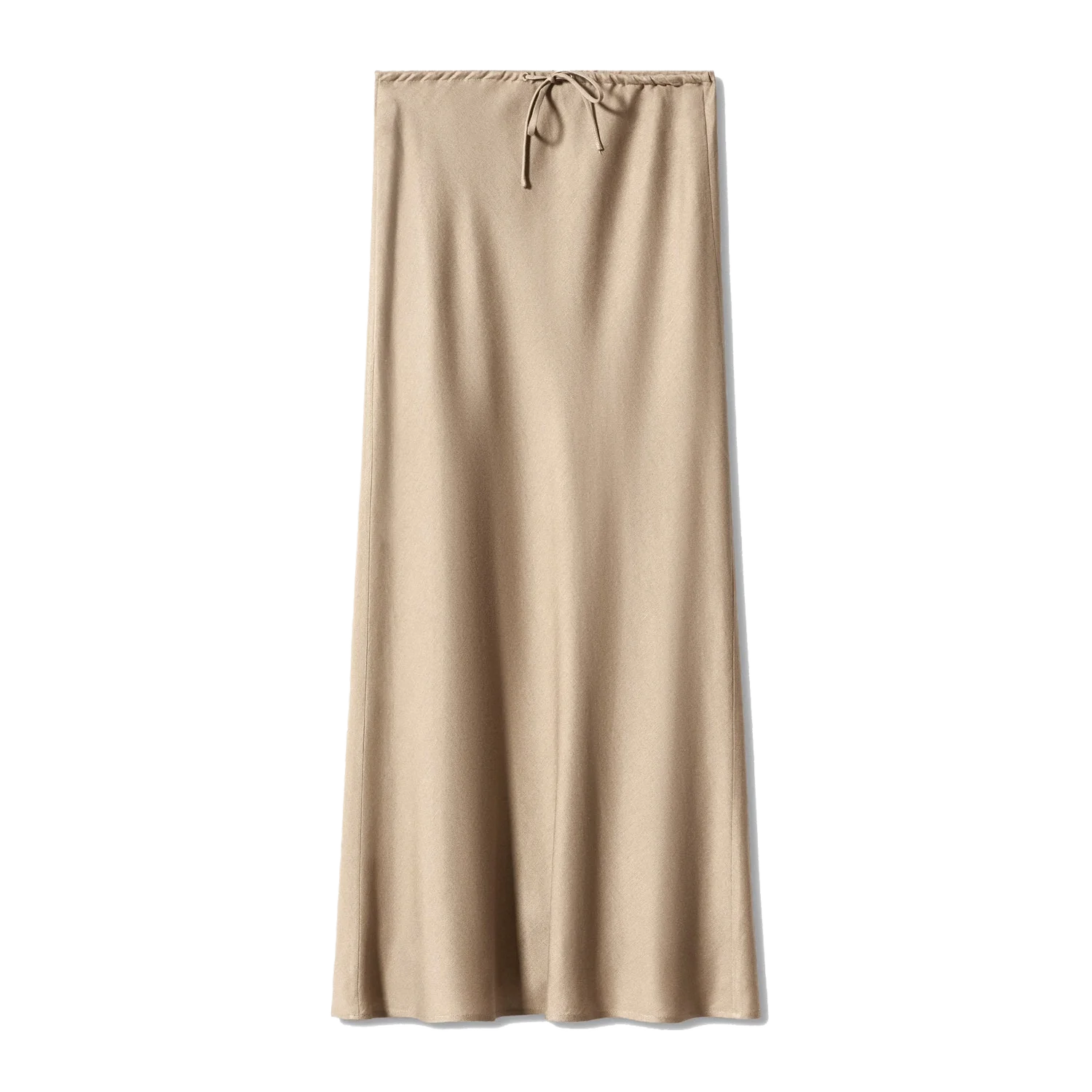 New 2024 Spring Summer Solid Color Satin Long Skirt For Women High Waist Lace-Up Fashion Elegant Faldas