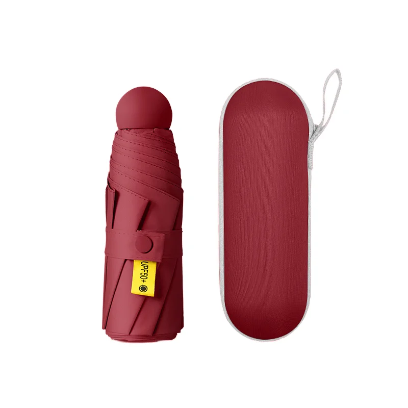 Hot sale cheap 19 inch 8 K high quality sun mini folding long capsule vinyl coated anti-uv umbrella wholesale