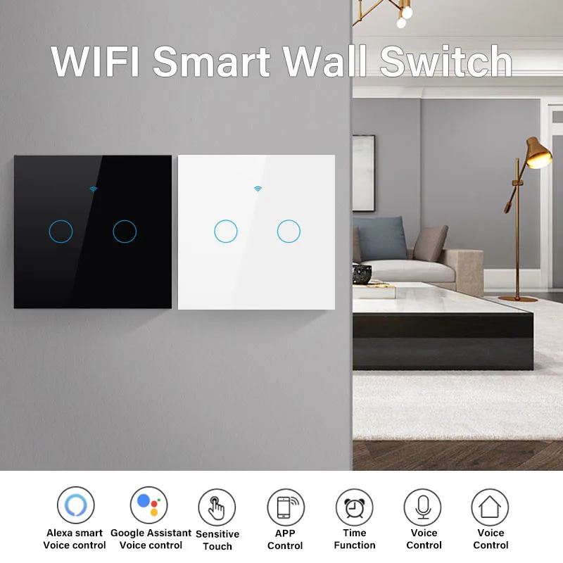 tuya smart home control system wall switches WiFi multi-function touch screen BLE in-wall central control switch panel