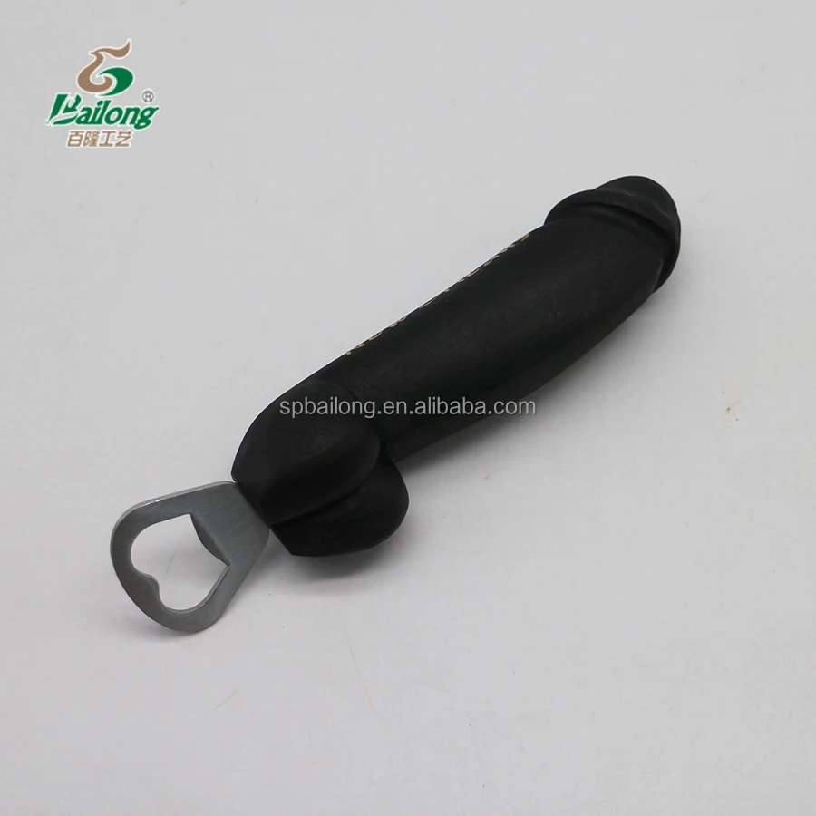 Factory price wholesale custom logo souvenir wood penis handle bottle opener
