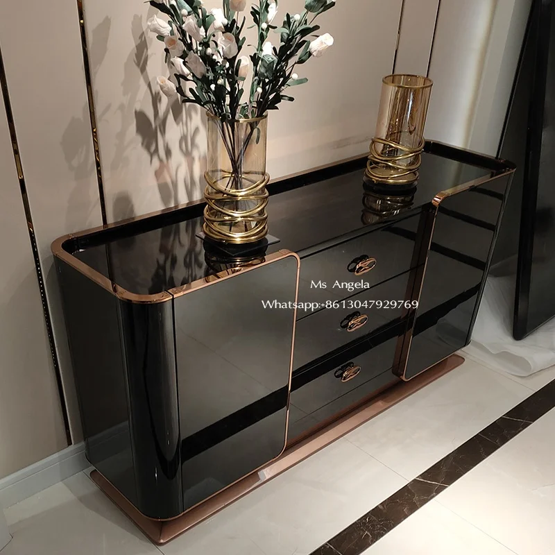 new design sideboard solid wood ebony veneer modern luxury china drawers cabinet sideboard buffet cabinet for dining room