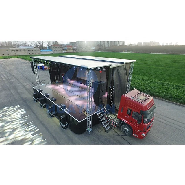 trailer stage 6 m high with LED display for Outdoor Show and showroom mobile stage truck trailer