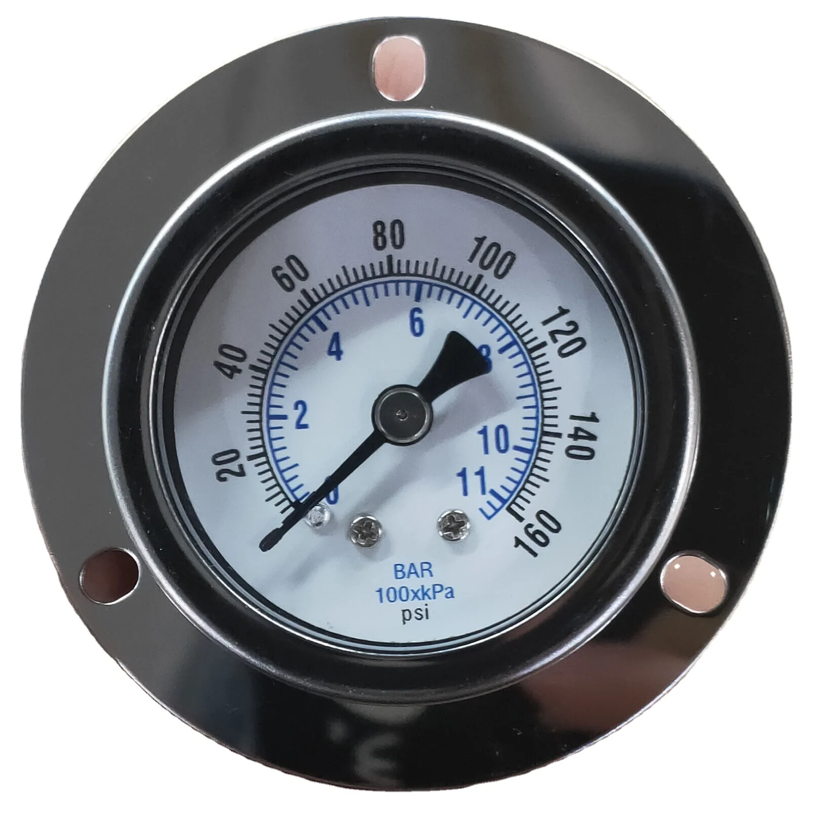 Latest Product 1.5INCH L-OBD 18BSP 0-11BAR160PSI 304 stainless steel case Liquid filled oil pressure gauge