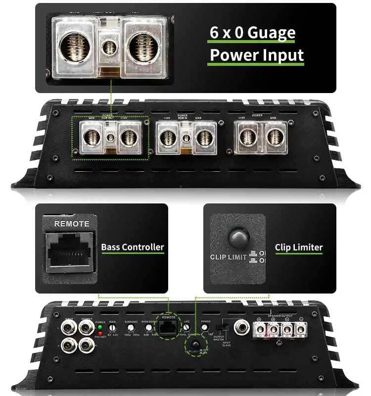 TP-5500.1D 5500 Watt RMS Mono Block Class D Amplifier  RMS High Power Small Chassis Amplification