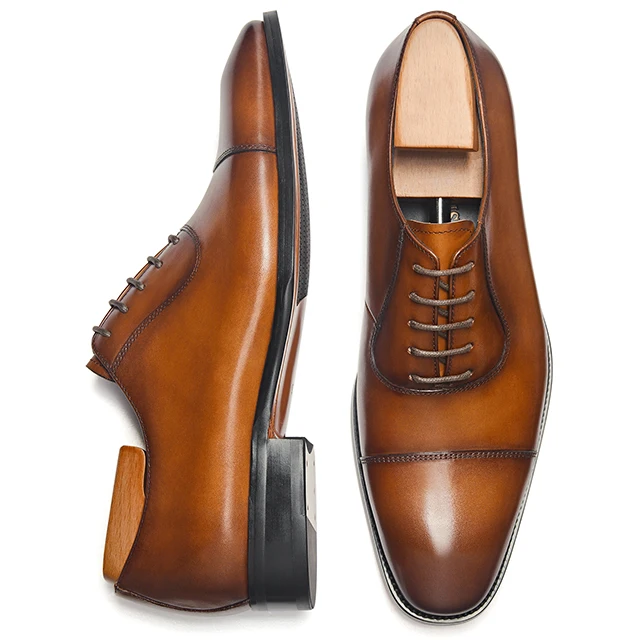 Factory OEM Lace up genuine cow leather Men Oxford official formal office business Dress Shoes men