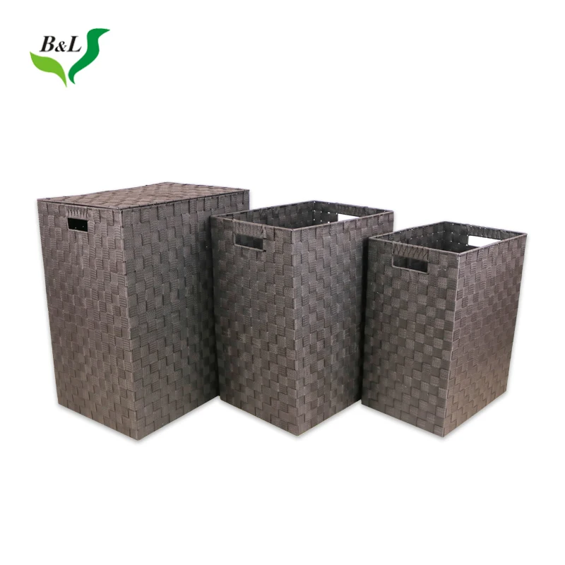 
Rectangular large capacity household clothes storage basket pure handmade polypropylene storage basket 