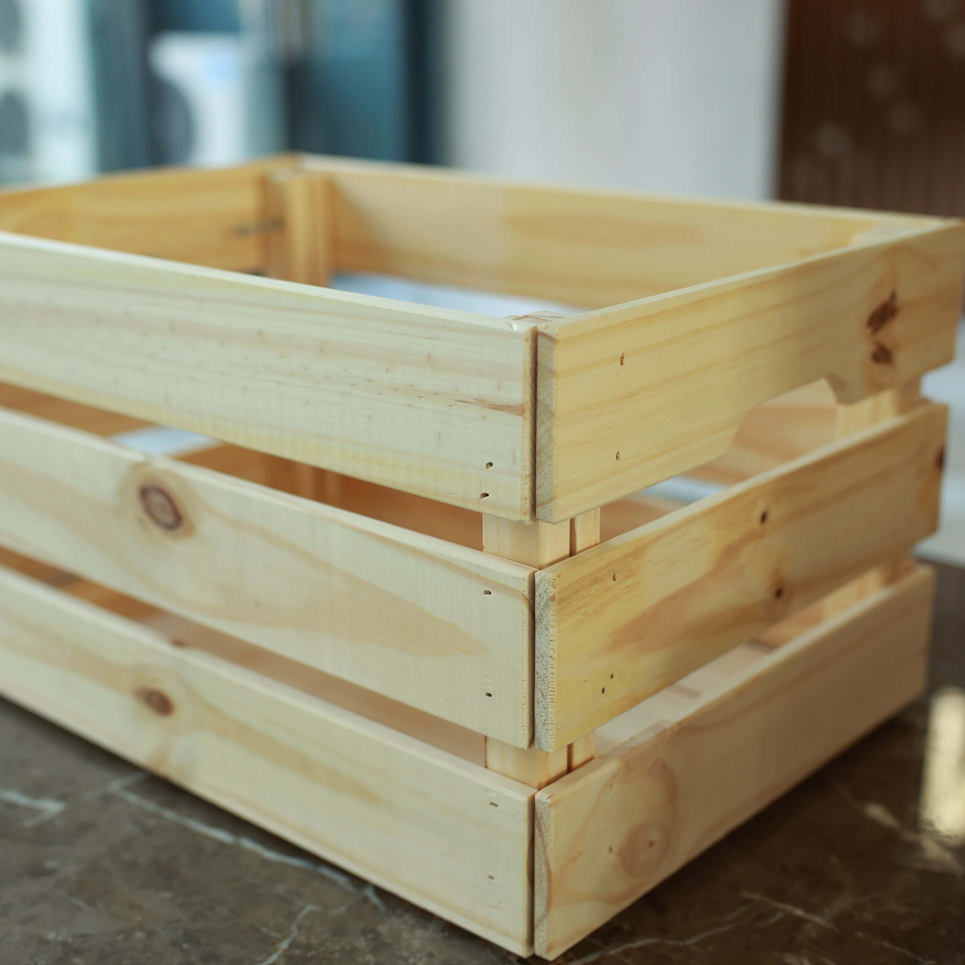 New Additions  space -saving storage Solid wooden storage box kitchen  storage basket