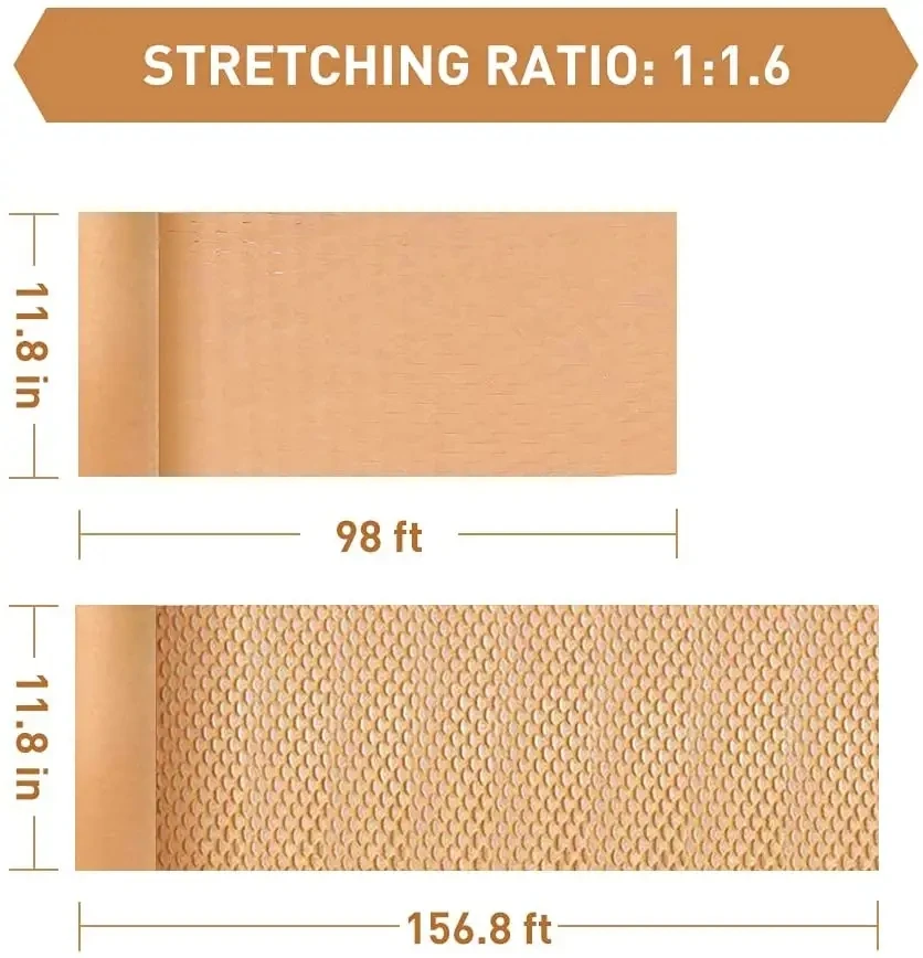 Mesh Honeycomb Perforated Wrap Paper Biodegradable Kraft Paper Cushioned Packaging Roll for Packing & Moving