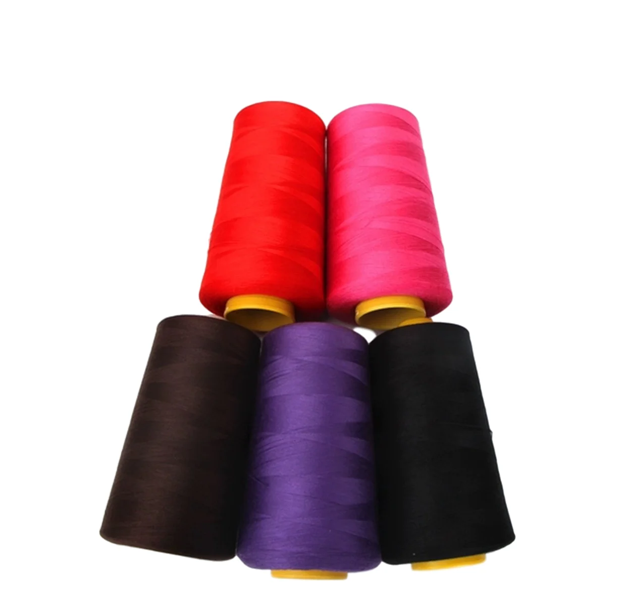 Wholesale 100% 20S/2 Spun Polyester Yarn 3000M/3000Y Sewing Thread Low Shrinkage High Strength Dyed for Clothing