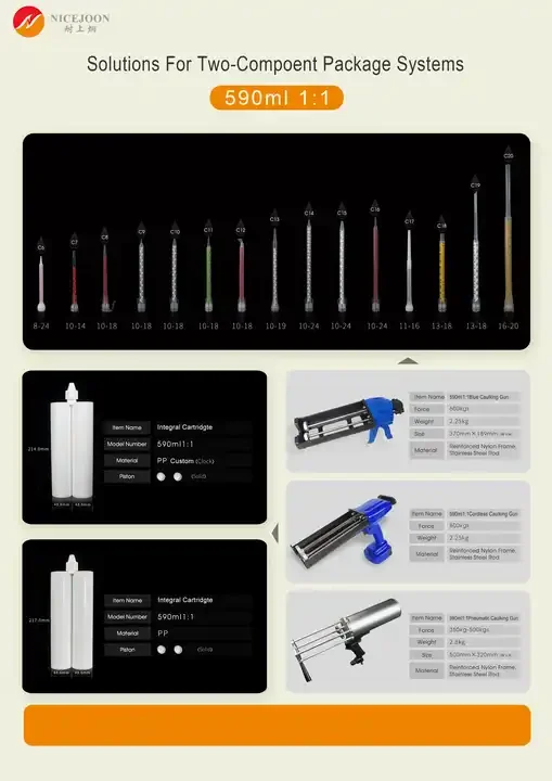 CGA59011 Two-component Pneumatic Caulking Gun Air Spray Gun with Aluminum Cylinder 590 ml