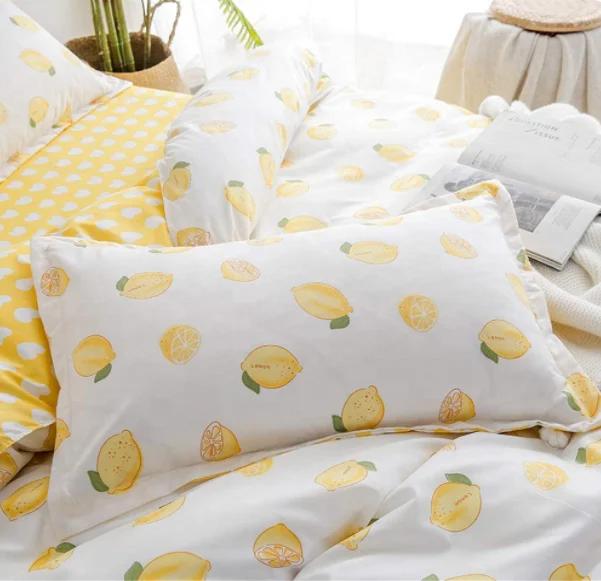 Amazon Polyester bed sheet Dyes Bedding Set 4pcs Print Pattern ins Duvet Cover Set Luxury Fabric 100% Cotton like bedspread
