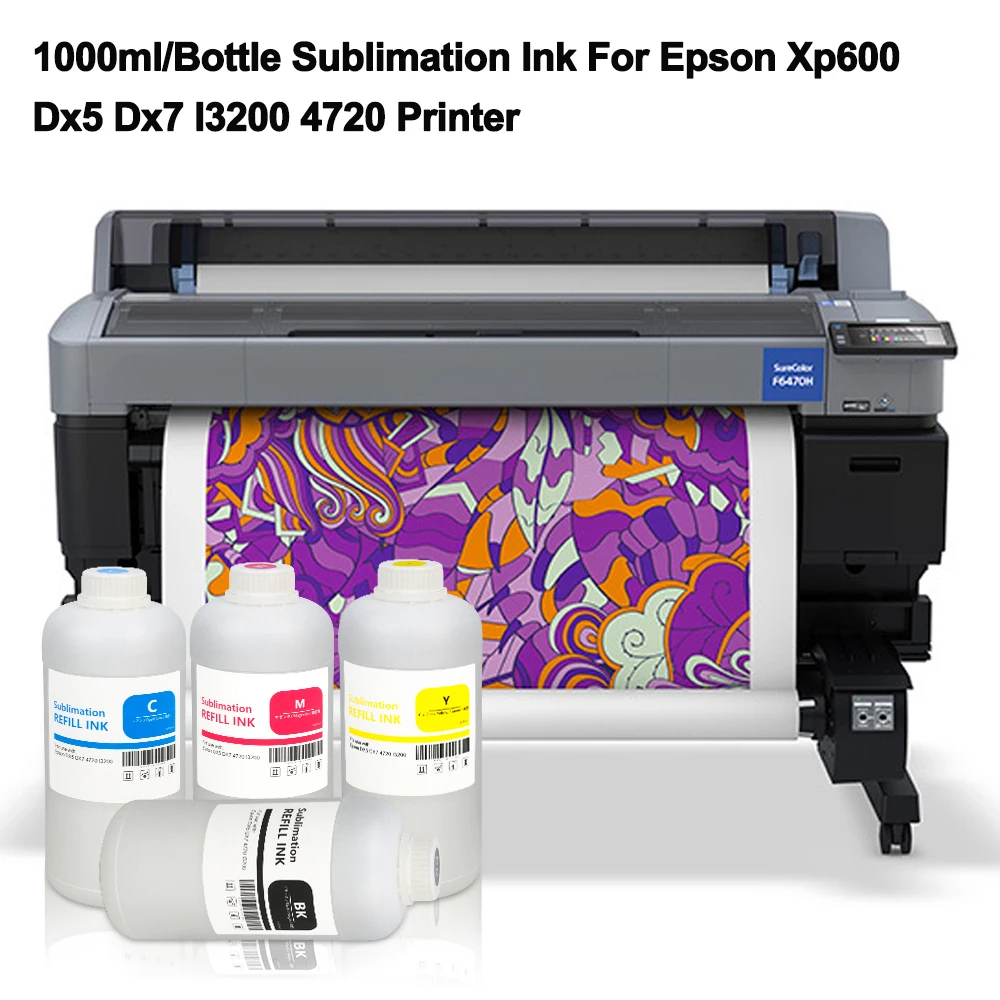Winnerjet 4 Colors 1000ml Dye Sublimation Ink i3200 DX11 DX5 DX6 XP600 Textile Printer Sublimation Inks