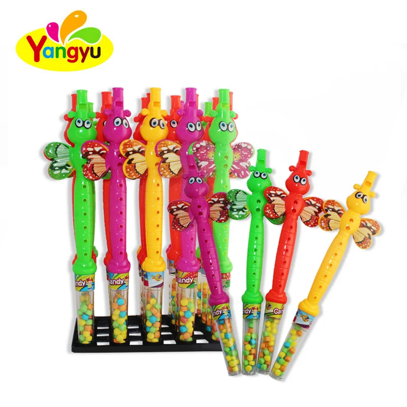 Plastic Bee with Flute Shaped Tray Toy Hard Candy in Bulk