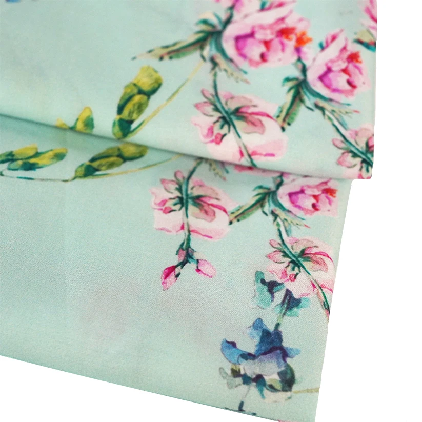 2024 Hot Selling 100% Polyester Silk Like High Quality Digital Printed Fabrics For Dress Garments