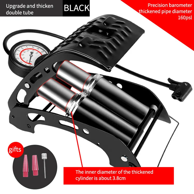High Pressure Foot Pedal Bicycle Air Pump Single Double Cylinder Car Tyre Inflator MTB Road Bike Mini Pump for Xiaomi Scooter