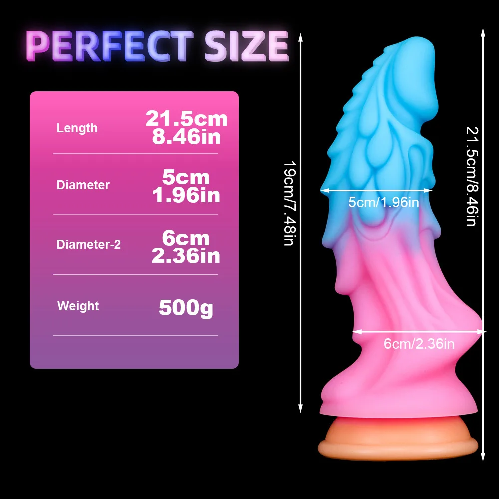 2023 Hot Sale Luminous Purple Alien Variant Luminous Huge Dildo Realistic Monster Fantasy Dragon Adult Sexy Toy Dildo For Women