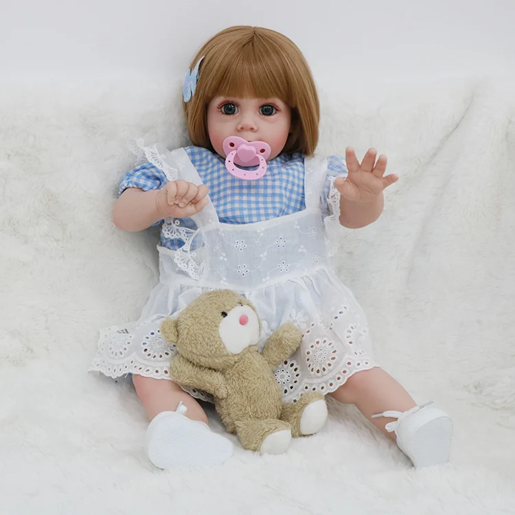 New 2022 Silicone Reborn Doll 60cm Realistic Twin Dolls For Girls Toys Lifelike