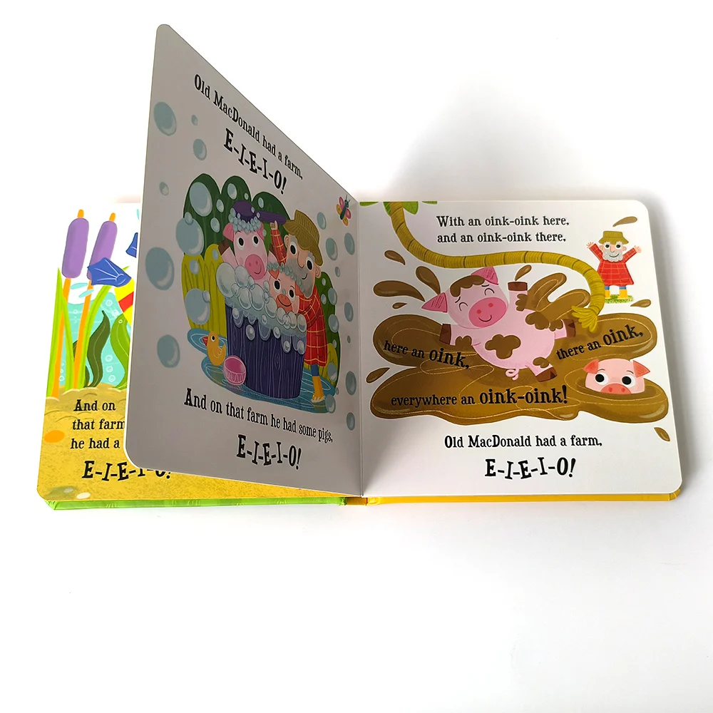Children book printing soft cover Old macdonald Had a farm board books publish printed kindergarten Education books
