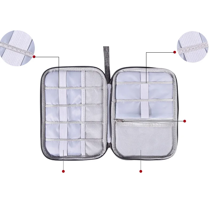 RU Data cable storage bag travel charger digital bag earphone storage box USB flash drive multifunctional organizing bag