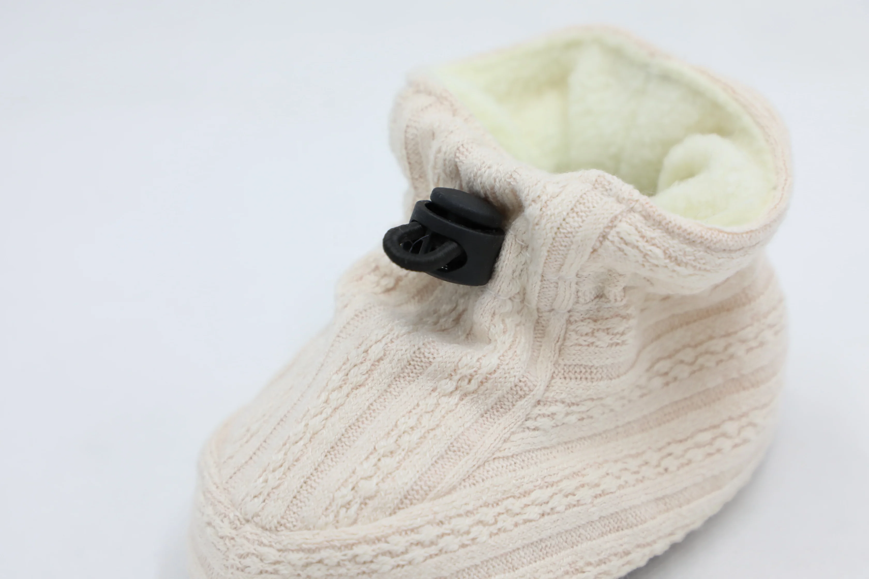 
light pink knit fabric winter warm camo fleece kid baby indoor shoes 