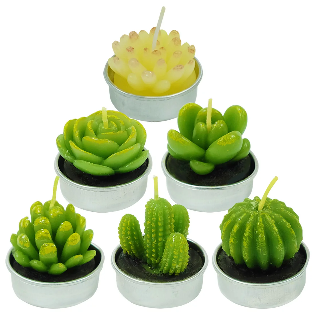 Милая ароматерапевтическая свеча ручной работы OEM, суккуленты, Ароматизированная Свеча в форме маленького растения, подарочный набор, свечи ручной работы