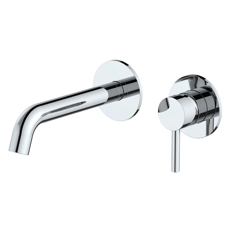 Luxury Wall Mounted Solid Brass Faucet Single Handle Basin Faucets Bathroom Mixer Tap Hotel Lavatory Wash Sink Water Taps