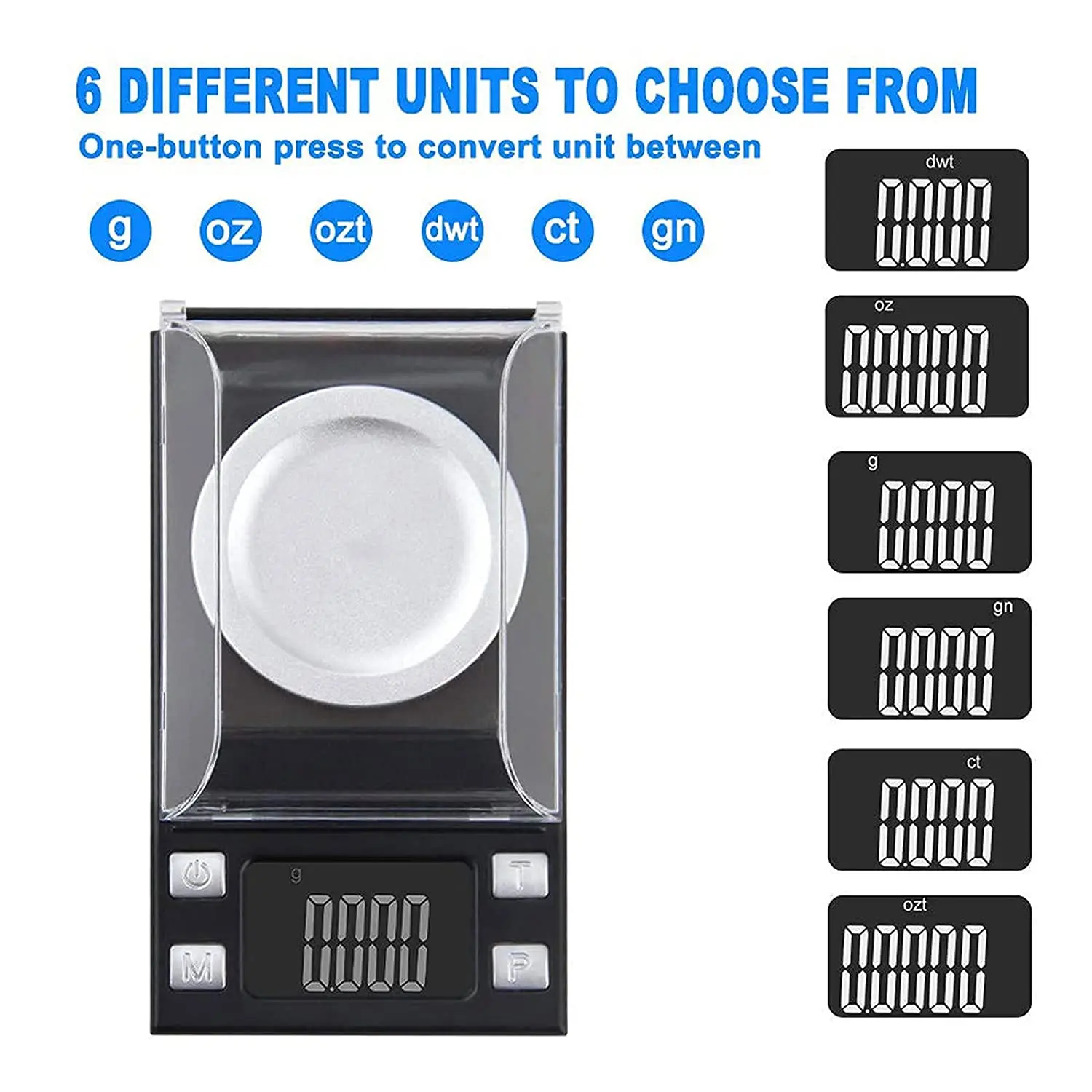 Milligram Scale 50g/0.001g,High Precision Mini Carat Gram Scale for Powder Medicine,Jewelry, Gem, Reloading,Pocket Scale with Ca