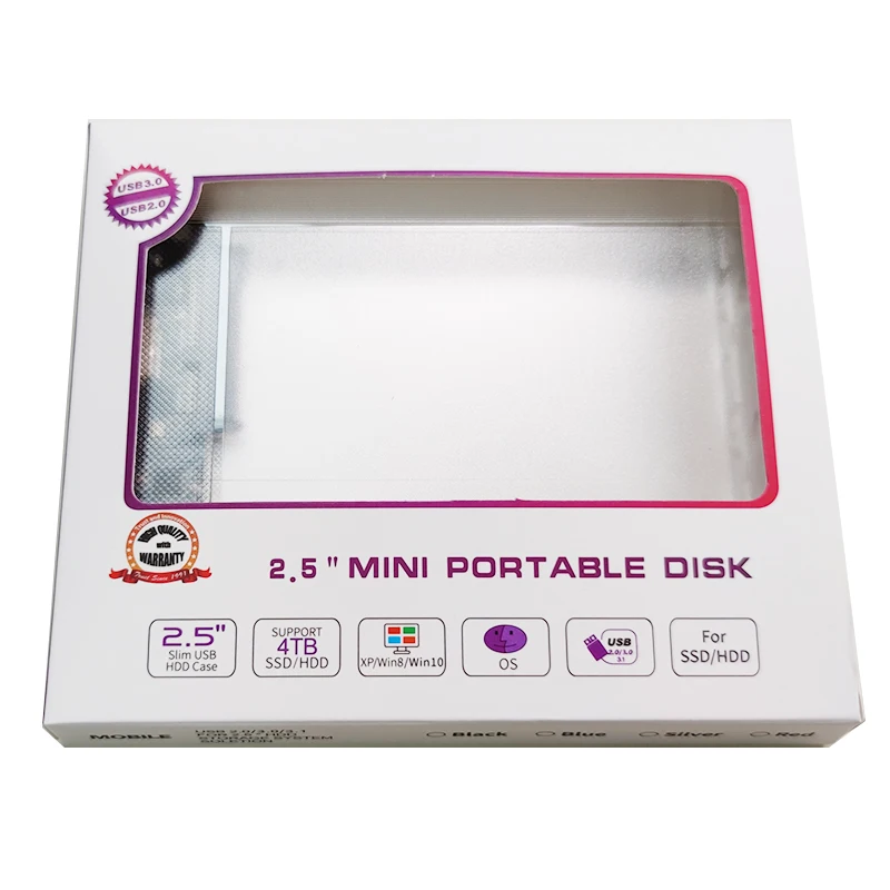 2.5inch SATA SSD Solid State Drive HDD Hard Drive Enclosure USB2.0 USB3.0 External Case Casing Support Up to 12TB