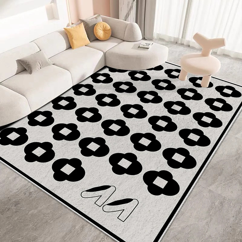 Modern Simple Cashmere Carpet Set  3D Printed Rugs for Living Room Bedroom Bedside Carpet