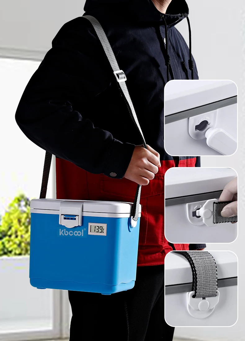 
4.5L Portable Picnic Beer Can Ice Cooling Box Plastic Mini non-Medical Cooler Box with Shoulder Strap 