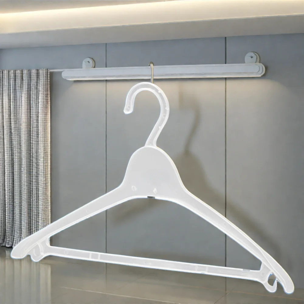 Security Gold Coat Hangers Thick Standard Custom Plastic Hanger for Wardrobe or Bathroom Use