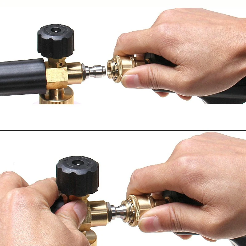 Lingzhen High Quality 1L  snow foam Detail Bottle Electric Commercial Foam Cannon for Pressure Washer Clear Car