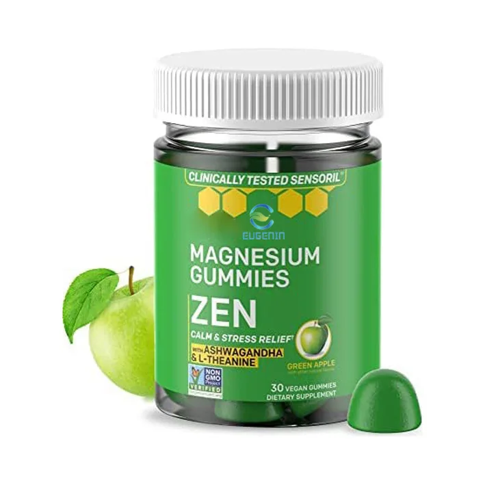 Magnesium Citrate Pressure Gummies with Theanine & Ashwagandha Extract Calming Support Vitamins Supplements