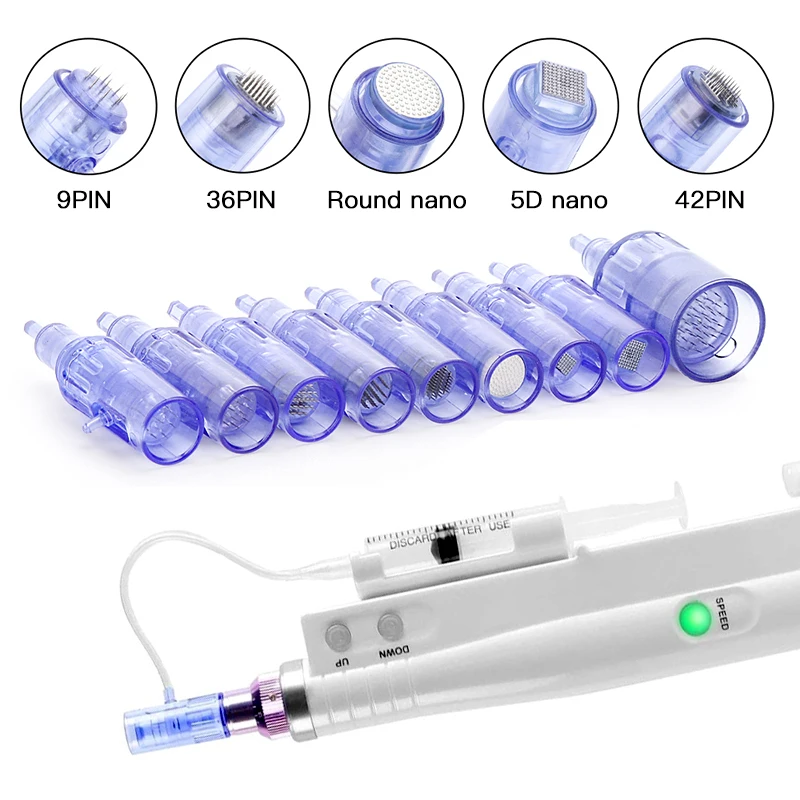 2 In 1 Mini Electric Meso Gun Nano Microneedles Derma Pen For Skin Rejuvenation Beauty Machine