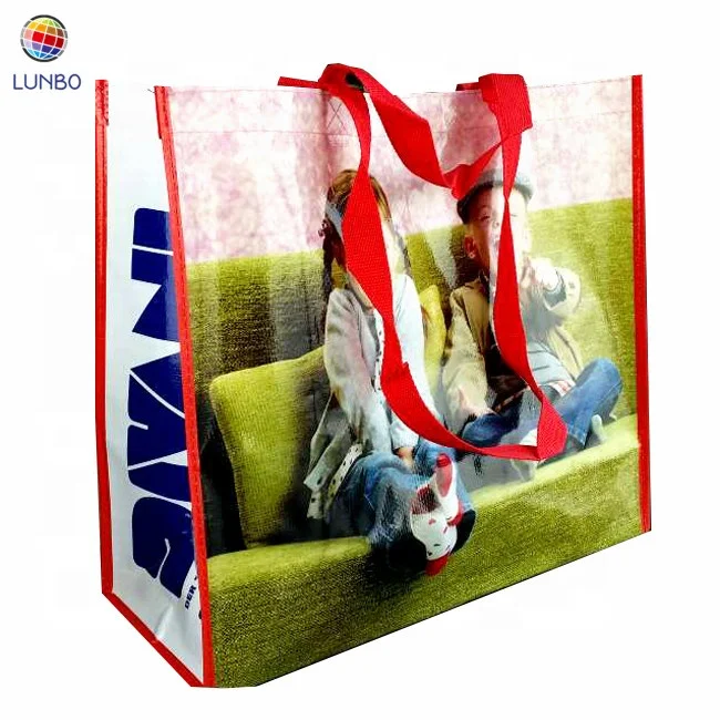 Promotional picture printed laminated non woven shopping bag